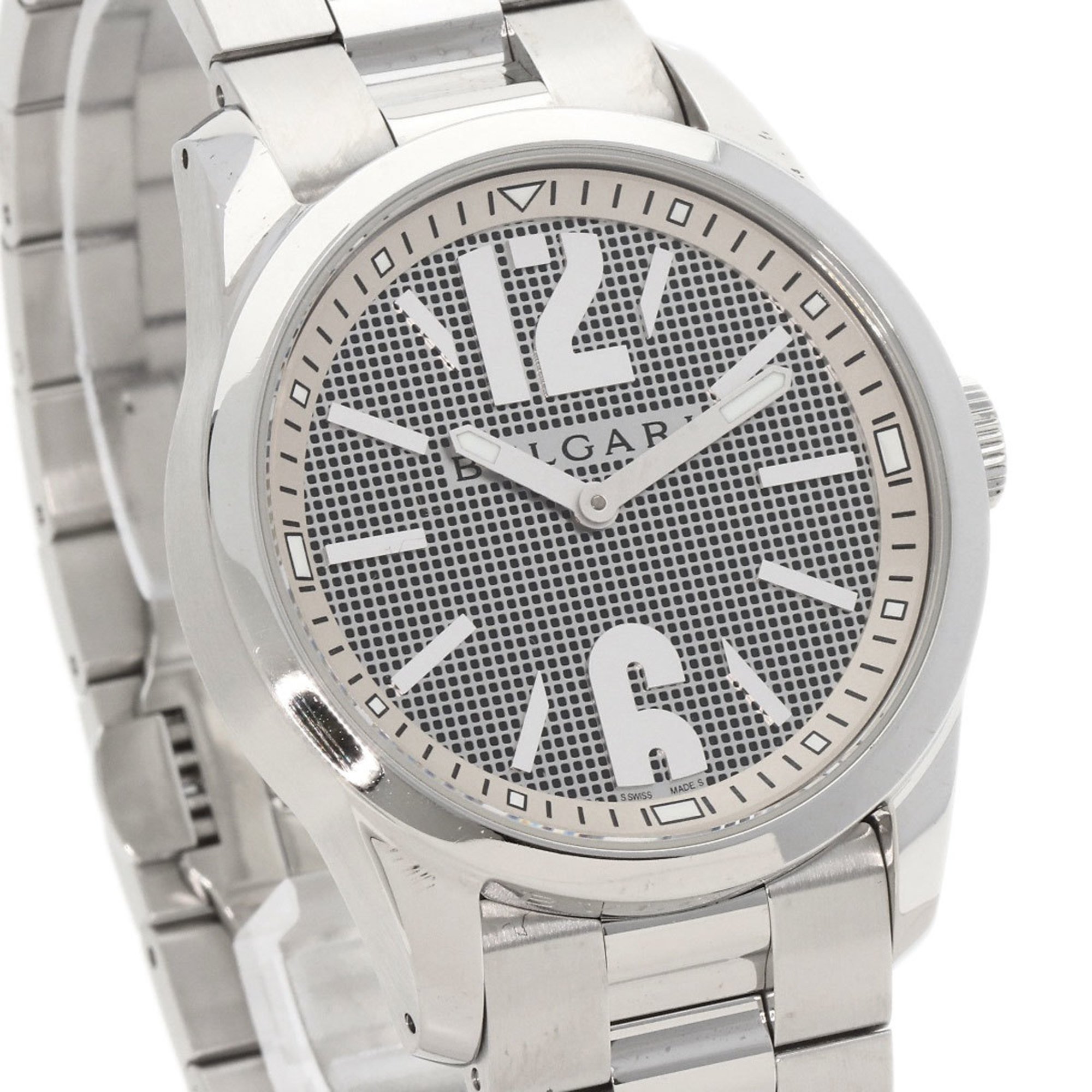 BVLGARI ST37SS Solotempo Watch Stainless Steel SS Men's