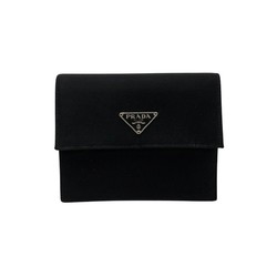 PRADA Prada Triangle metal fittings Nylon Saffiano leather Bi-fold wallet Black 40932 466k1140932