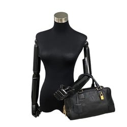 LOEWE Anagram Amazona 28 Leather Handbag Boston Bag Black 57430