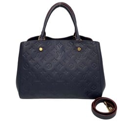 LOUIS VUITTON Louis Vuitton Montaigne MM Monogram Empreinte 2way Handbag Shoulder Bag Navy 356-9 240316kmk356-9