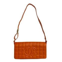 CHANEL Chocolate Bar Leather Handbag One Semi Shoulder Bag Orange 6kmk521-2 240316kmk521-2