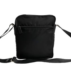 PRADA Prada Triangle metal fittings Nylon Saffiano leather Shoulder bag Pochette Black 37081