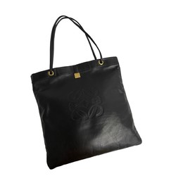 LOEWE Anagram Leather Handbag Tote Bag Storage Black k788-10