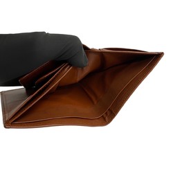 Burberrys Nova Check Leather Canvas Bi-fold Compact Wallet Brown 99576
