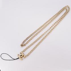Chanel Necklace Coco Mark Strap GP Plated Gold 03A Women's