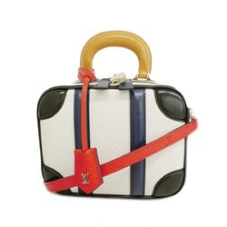 Louis Vuitton Handbag Epi Valiset PM M55470 White Navy Women's