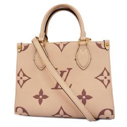 Louis Vuitton Handbag Monogram Empreinte On the Go PM M45654 Crème Bois de Rose Ladies