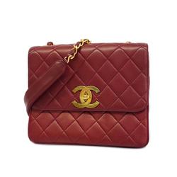 Chanel Shoulder Bag Matelasse Decacoco Chain Lambskin Bordeaux Women's
