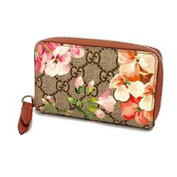 Gucci Wallet/Coin Case GG Blooms 421310 Leather Pink Brown Women's