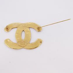 Chanel Brooch Coco Mark GP Plated Gold Women's