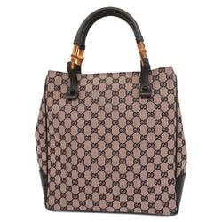 Gucci Tote Bag GG Canvas Bamboo 112530 Brown Women's