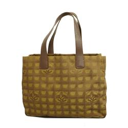 Chanel Tote Bag New Travel Nylon Brown Khaki Women's