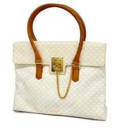 Celine handbag macadam leather ivory brown ladies