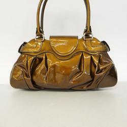 Salvatore Ferragamo handbag Gancini enamel khaki ladies