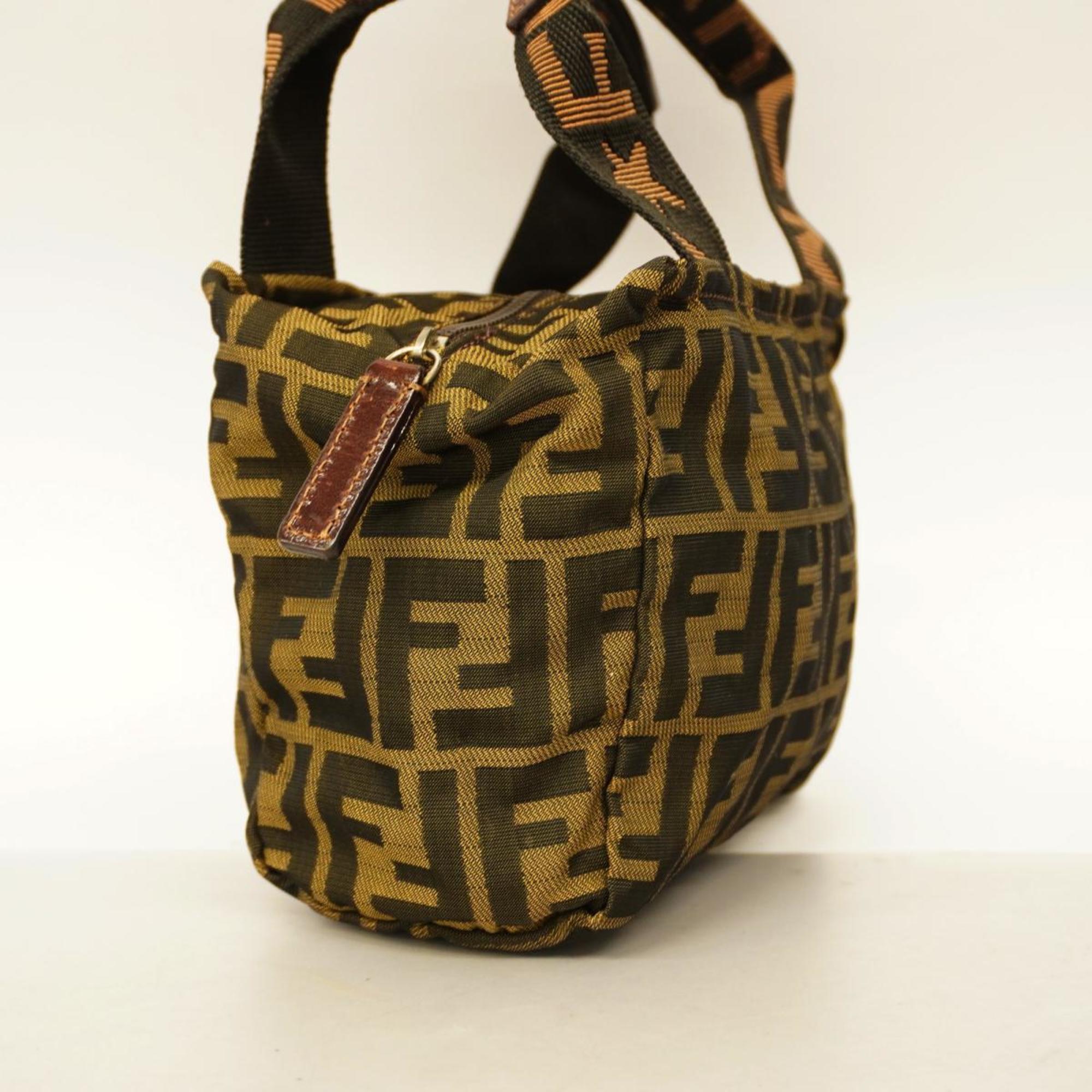 Fendi handbag Zucca nylon khaki ladies
