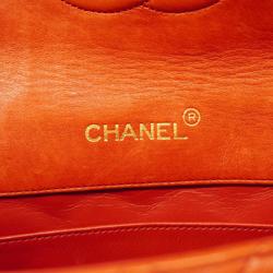 Chanel Shoulder Bag Matelasse Decacoco Chain Lambskin Orange Women's