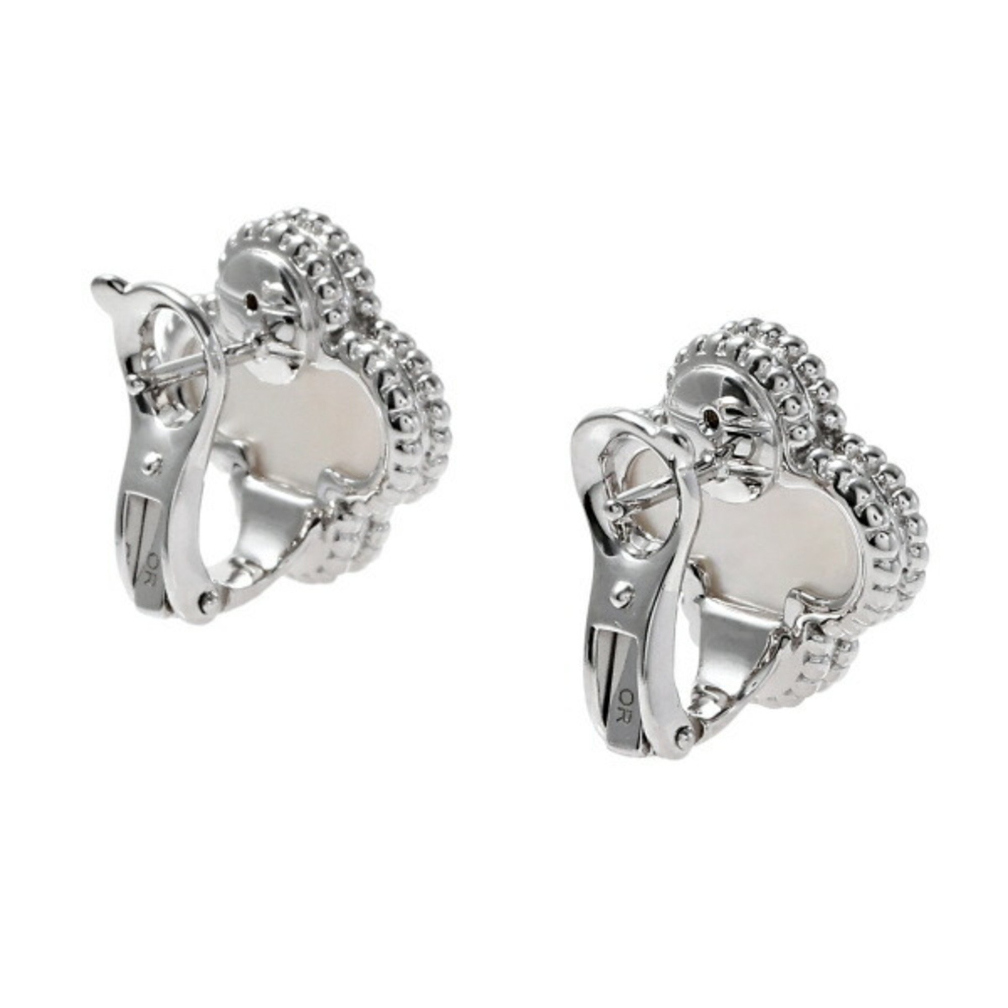 Van Cleef & Arpels Alhambra K18WG White Gold Earrings