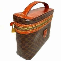 CELINE Macadam Brown Vanity Bag Handbag Women's