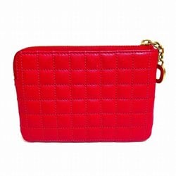 CELINE Quilted Pink Leather Wallet/Coin Case Women's Wallet