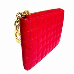 CELINE Quilted Pink Leather Wallet/Coin Case Women's Wallet