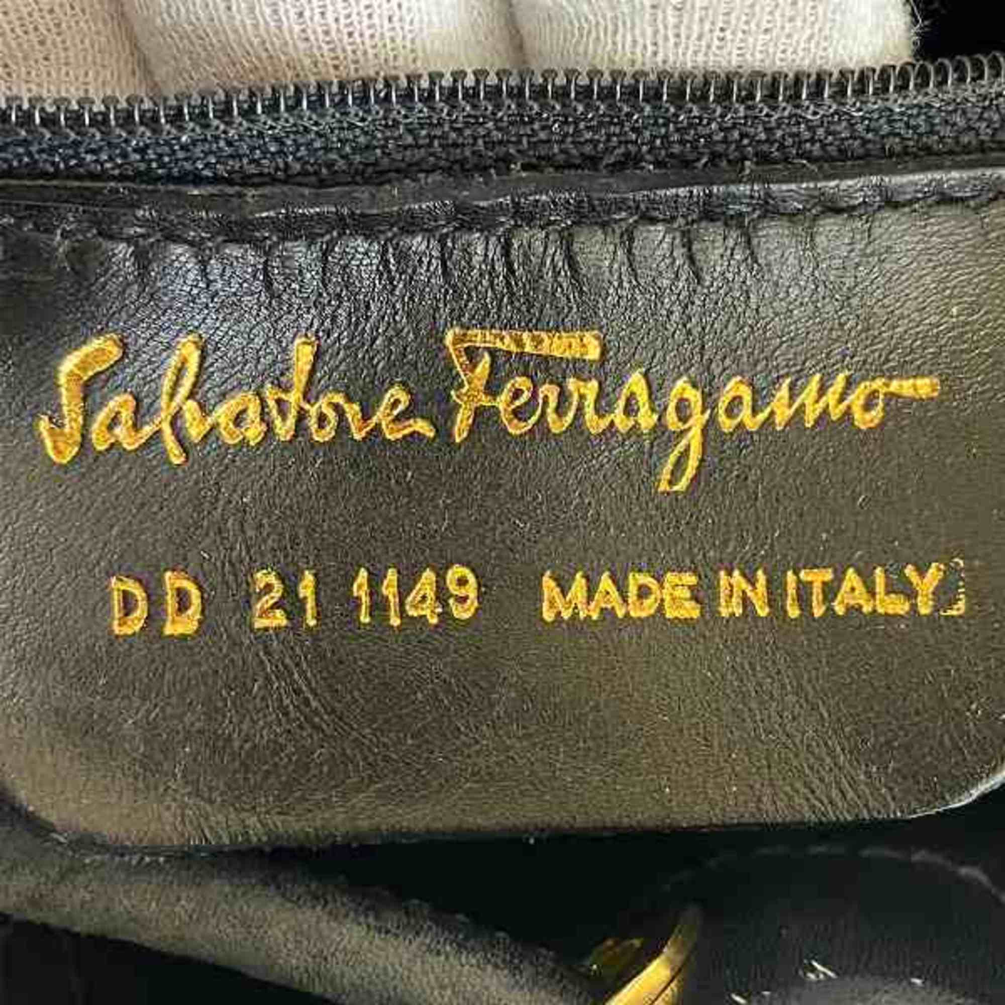 Salvatore Ferragamo Ferragamo AN21.5213 Navy Leather Bag Shoulder for Women