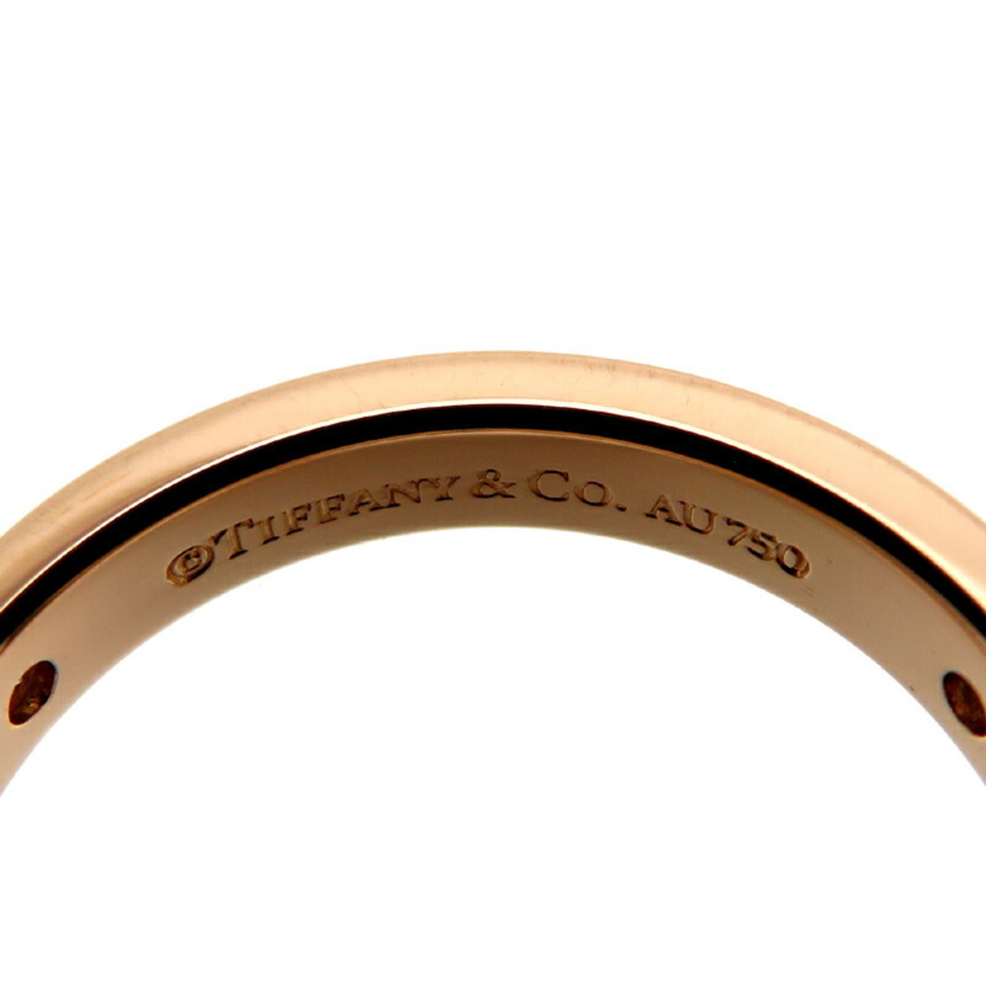 Tiffany 750PG 0.07ct Diamond Band Women's Ring, 750 Pink Gold, Size 5.5