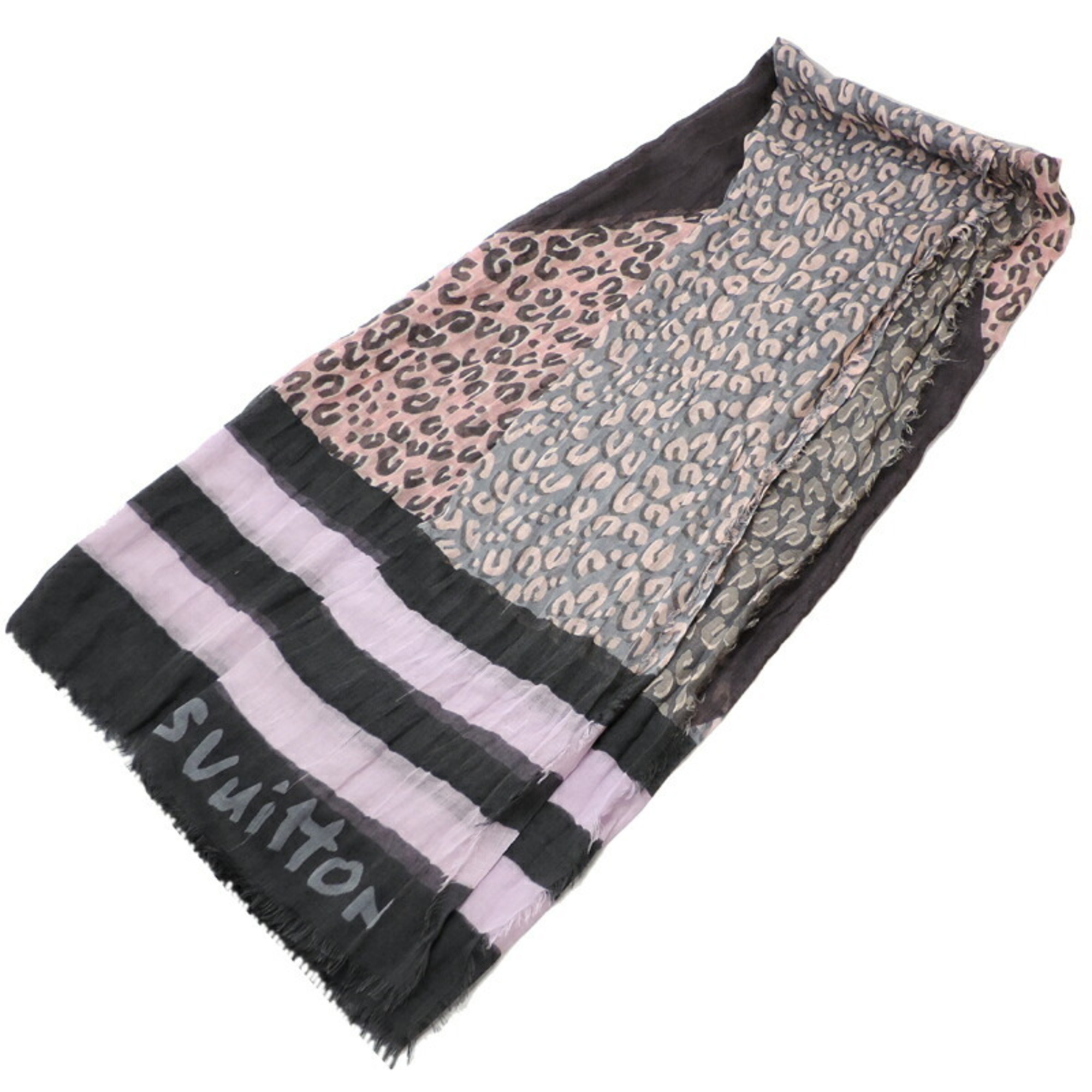 Louis Vuitton Etoile Leopard Women's Stole M75033 Cashmere Pink