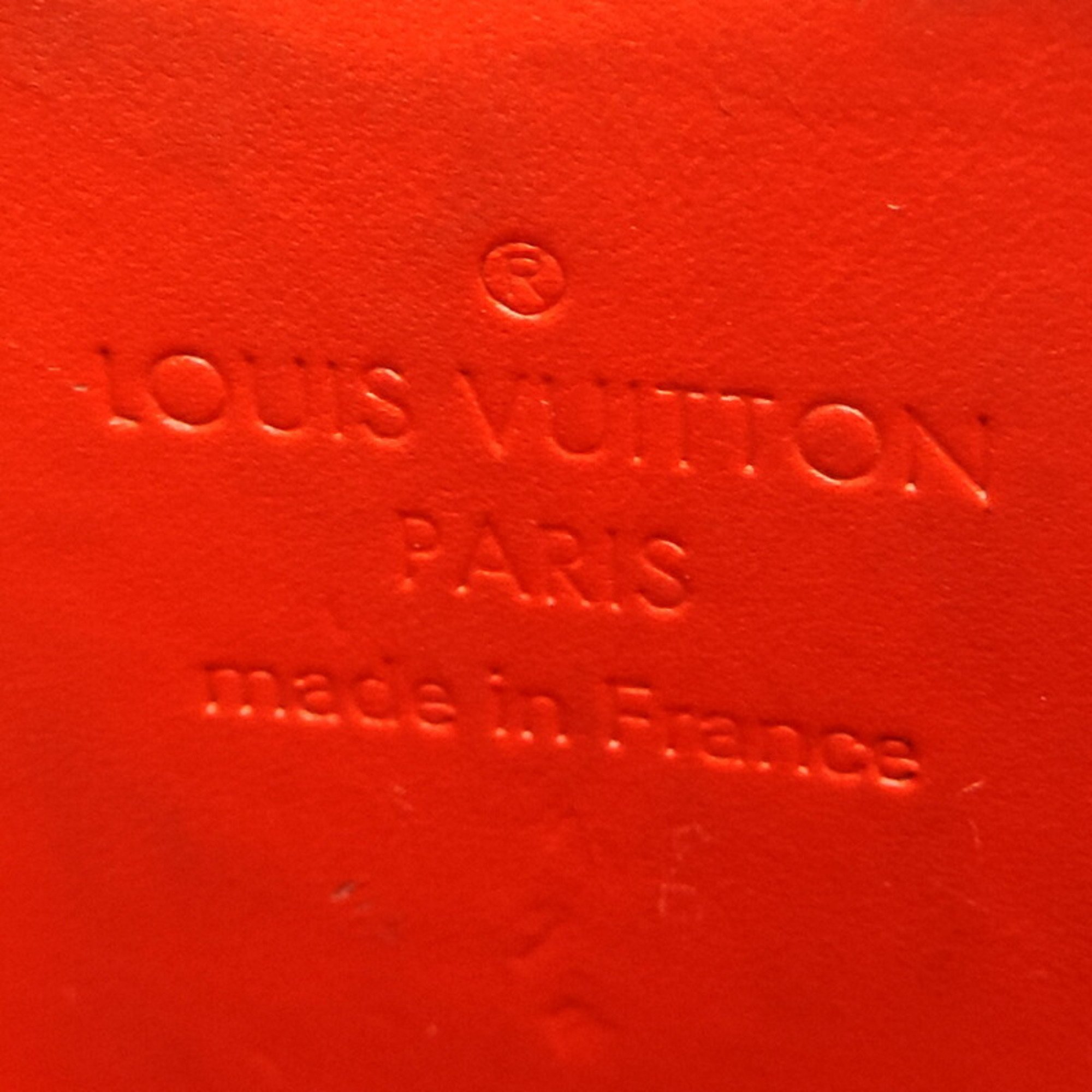 Louis Vuitton Porte Monnaie Cool, some charms missing, ladies coin case, M93658, Monogram Vernis, Orange, Sunset (Orange)