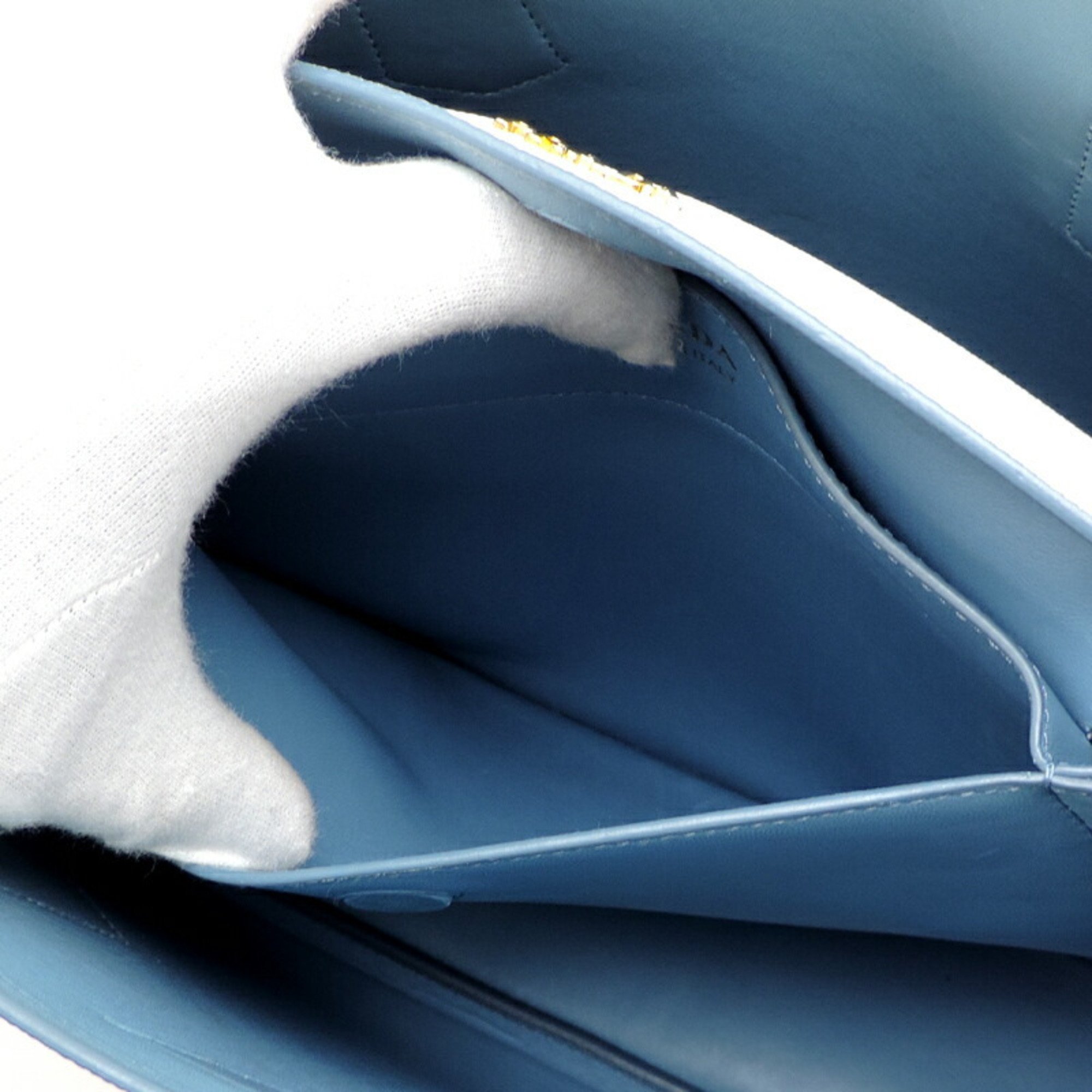 Prada Deux Bleu Medium Women's Tote Bag 1BG775 Saffiano Leather White