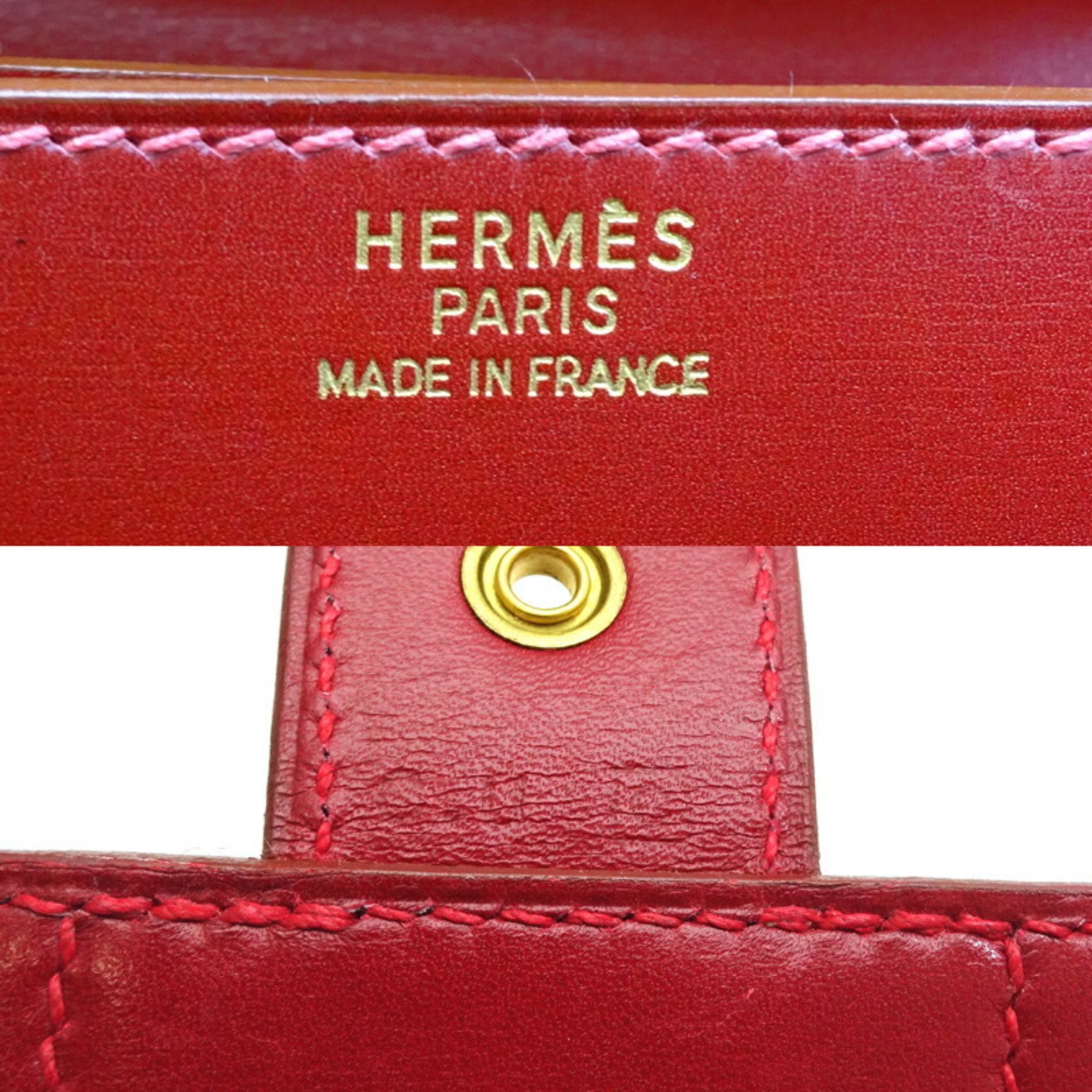 Hermes Sac a Depeche □C stamp 1999 Men's handbag Ardennes Rouge vif (red)