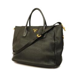Prada handbag leather black ladies