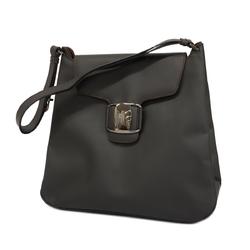 Salvatore Ferragamo Shoulder Bag Vara Leather Black Women's