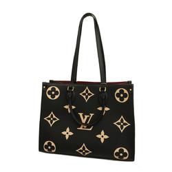 Louis Vuitton Handbag Monogram Empreinte Bicolor On the Go MM M45495 Black Beige Women's