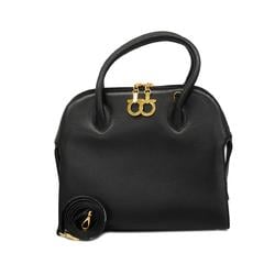 Salvatore Ferragamo handbag leather black ladies
