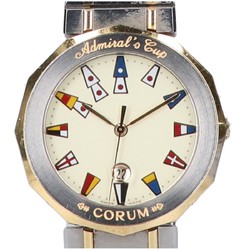 CORUM 99.810.21 V-52 Admiral Cup Date Quartz Wristwatch Silver Gold Men's