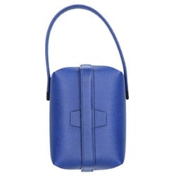 Valextra Tric Trac Leather Handbag, Blue, Women's