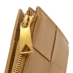 Bottega Veneta Maxi Intre Bi-fold Compact Wallet Leather Camel 651381
