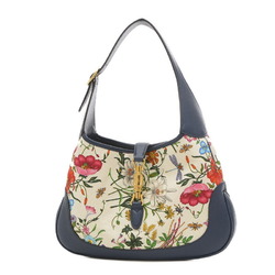 Gucci New Jackie Flora Bag White Navy 550152
