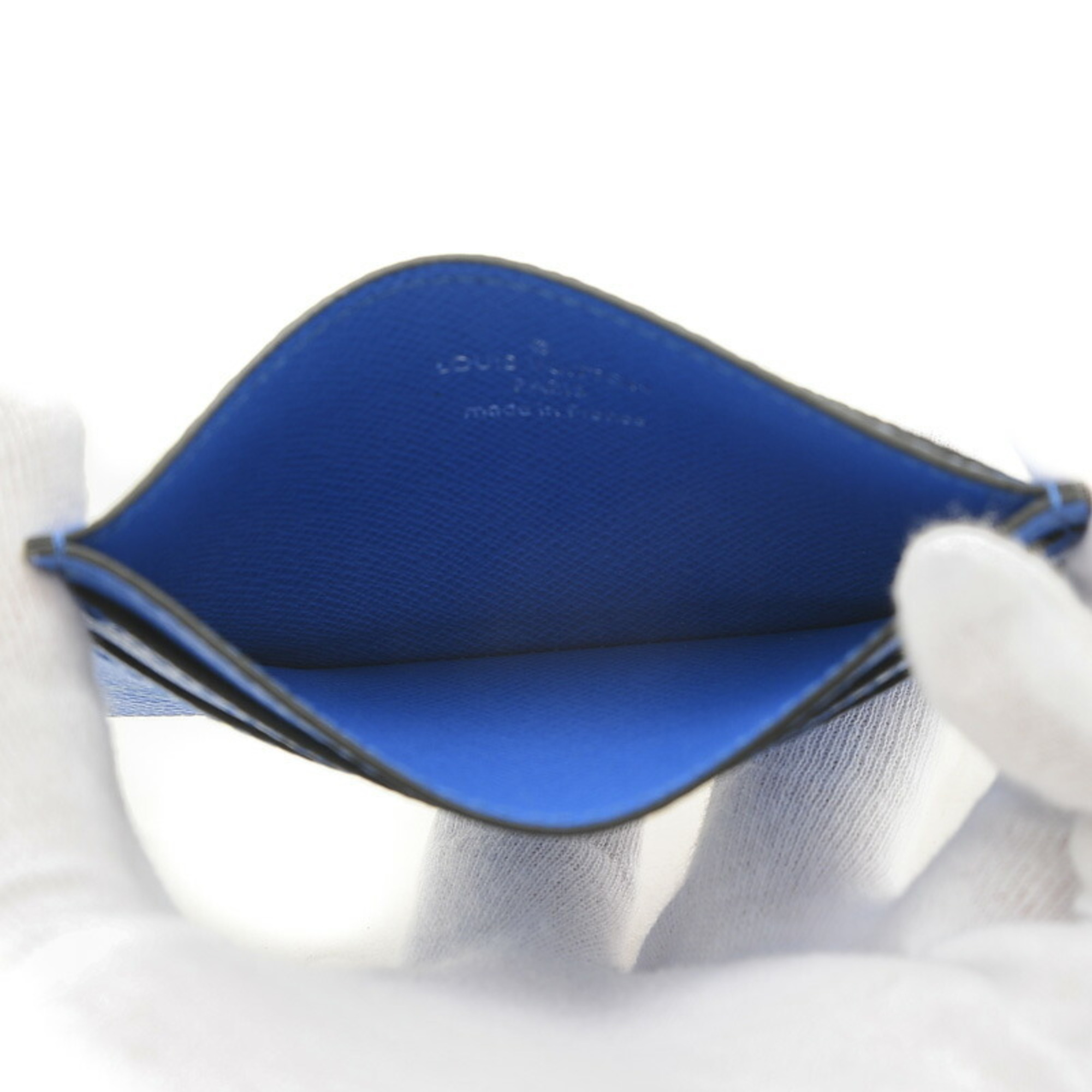 Louis Vuitton Taigarama Porto Carte Double Business Card Holder/Card Case Blue M31051