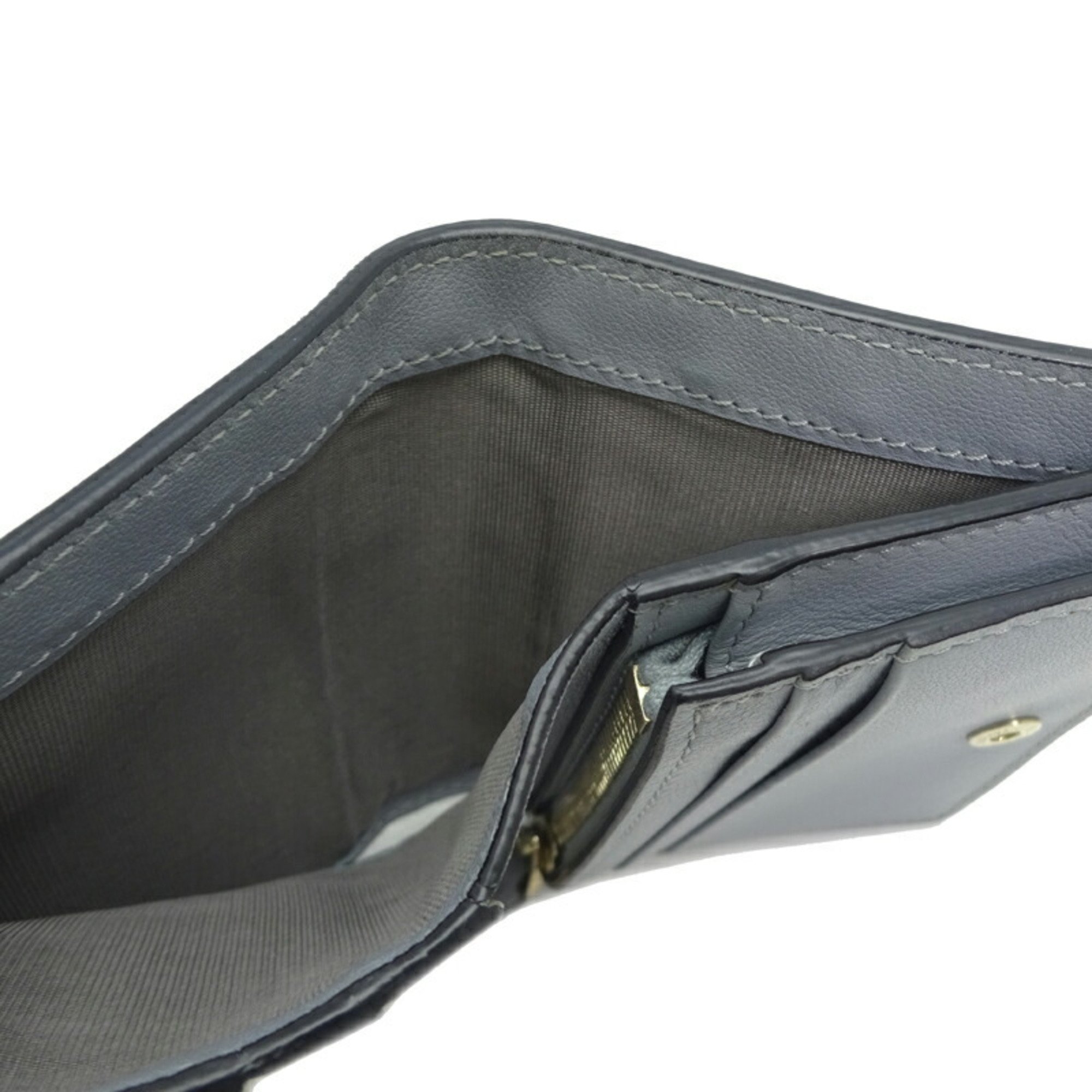 Valentino Garavani Rockstud Compact Wallet for Women and Men, Bi-fold Wallet, QW0P0P39BOL, Leather, Grey