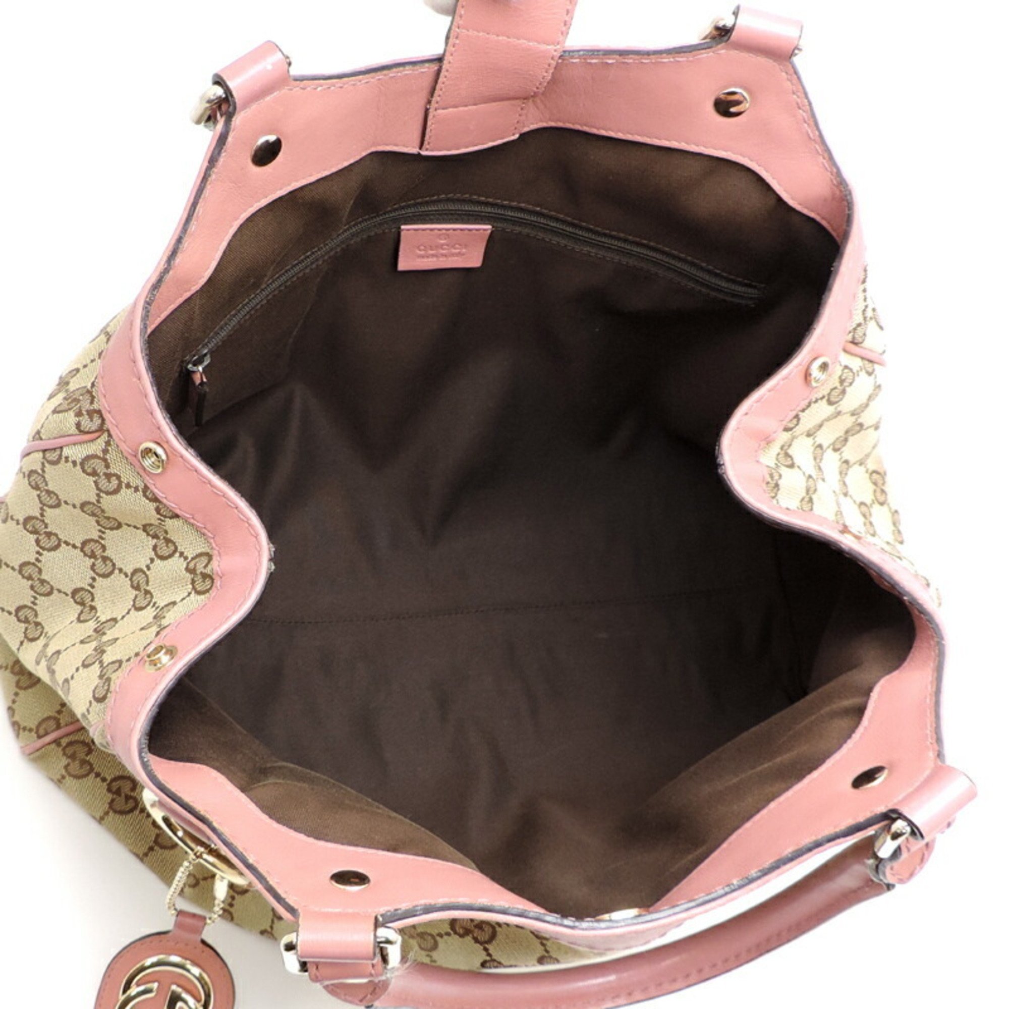 Gucci Sukey Women's Tote Bag 211944 GG Canvas Pink