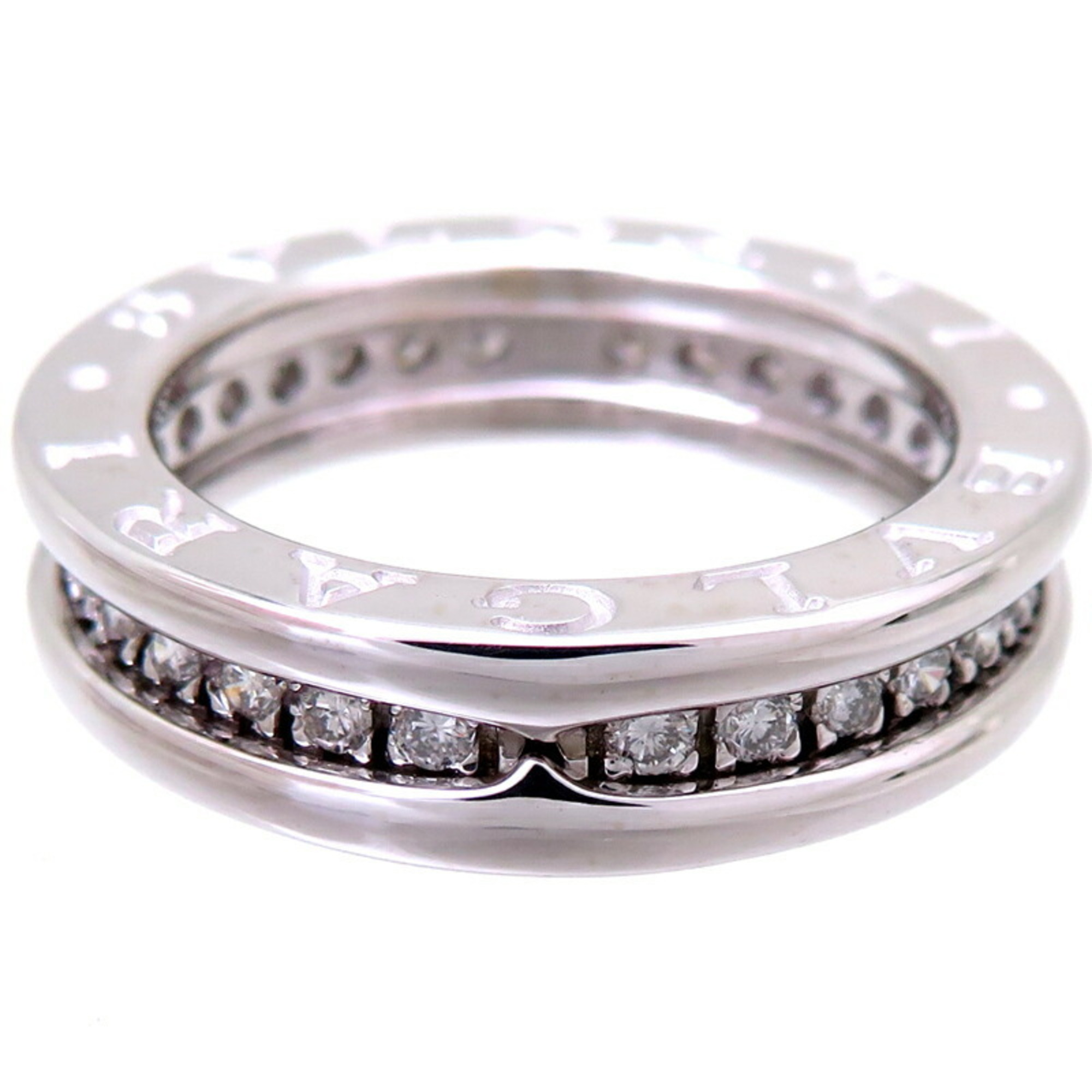 Bvlgari Bulgari #47 B.zero1 1-band diamond ladies ring, 750 white gold, size 7.5