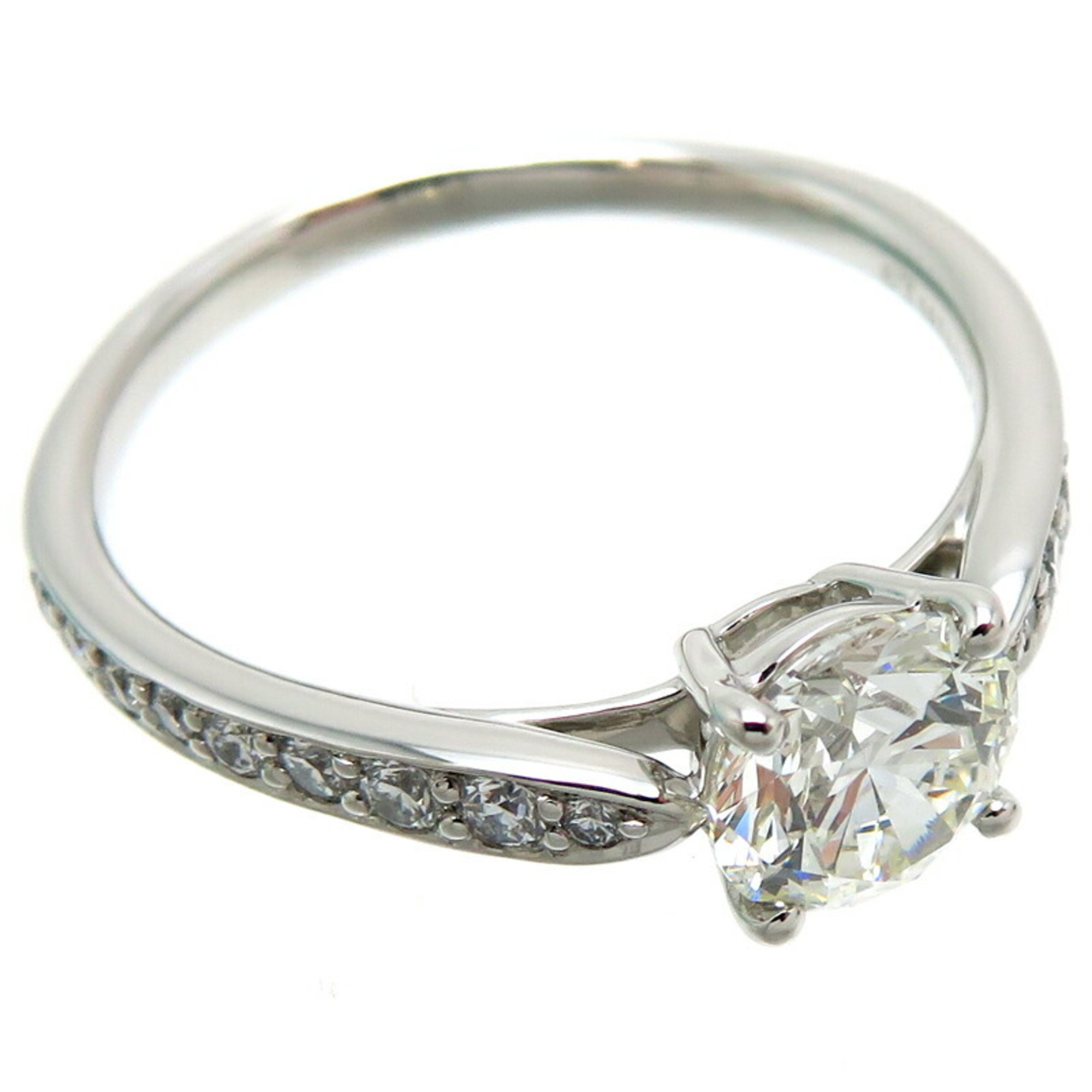 Tiffany 0.77ct Diamond Harmony Half Circle Ladies Ring 66651 Pt950 Platinum Size 11