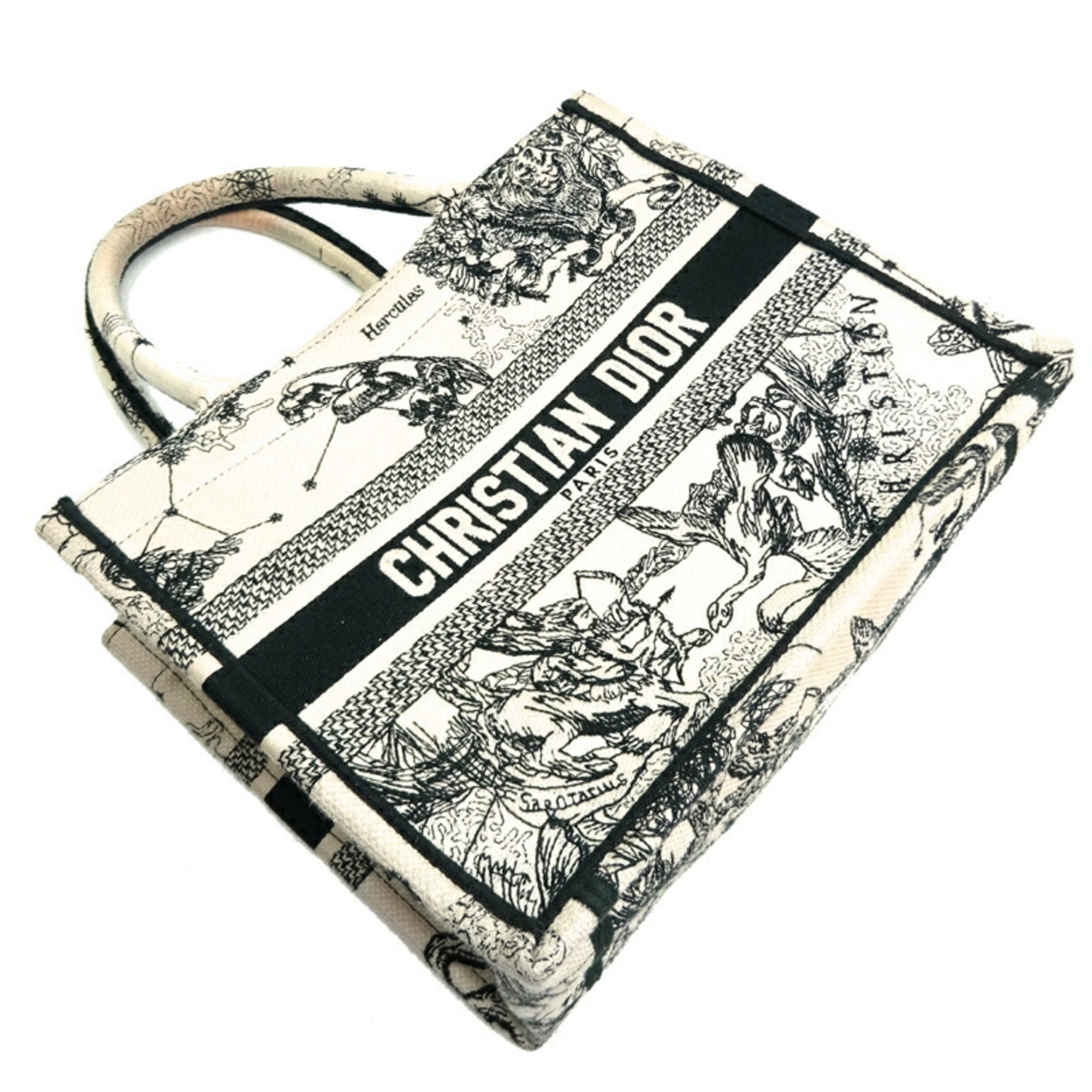 Christian Dior Book Tote Small Women's Handbag M1265ZRHZ Canvas Ivory