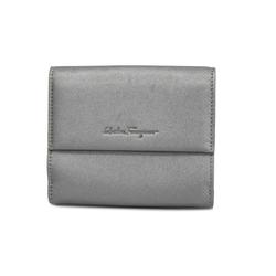 Salvatore Ferragamo wallet, leather, grey, women's