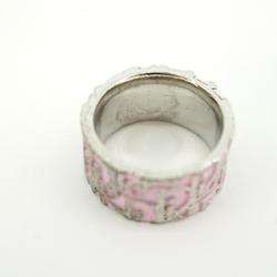 Christian Dior ring, metal, silver, pink, women's