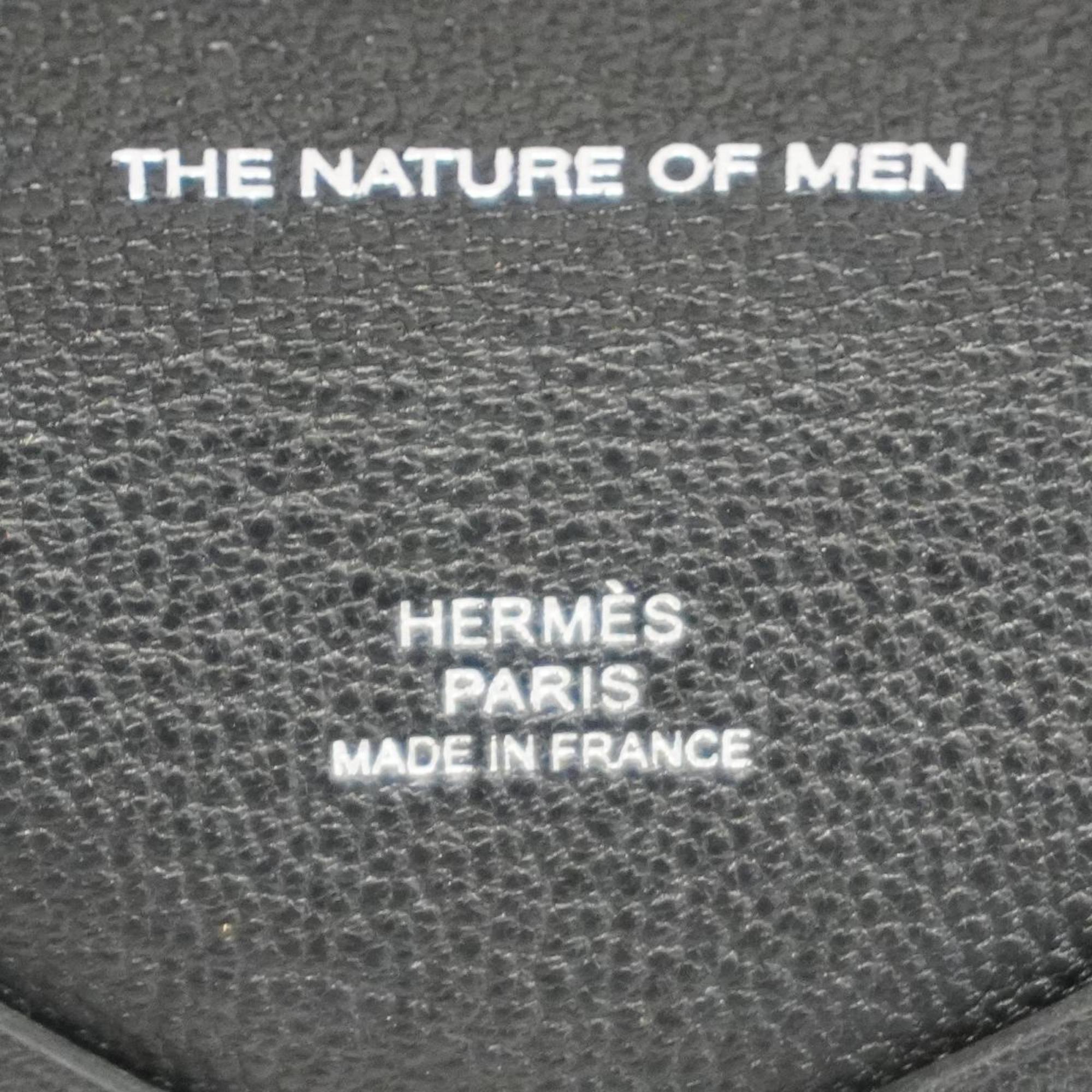 Hermes Business Card Holder Calvi Holder/Card Case Limited Edition A Engraved Swift Black Men's Women's