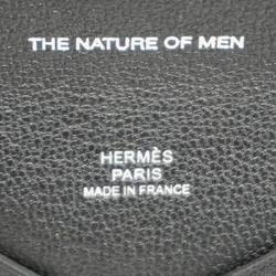 Hermes Business Card Holder Calvi Holder/Card Case Limited Edition A Engraved Swift Black Men's Women's