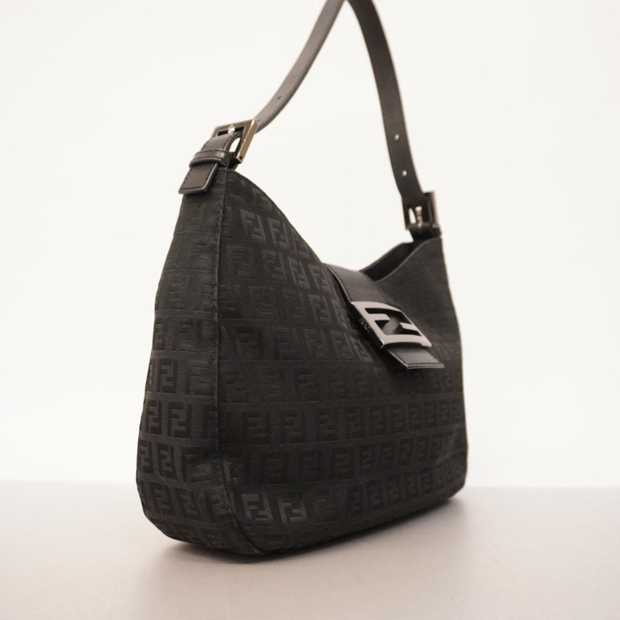 Fendi Zucchino Nylon Canvas Handbag Black Women's