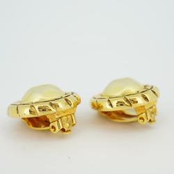 Chanel Earrings, Fake Pearl, GP Plated, Gold, Women's